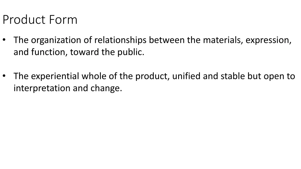 product form