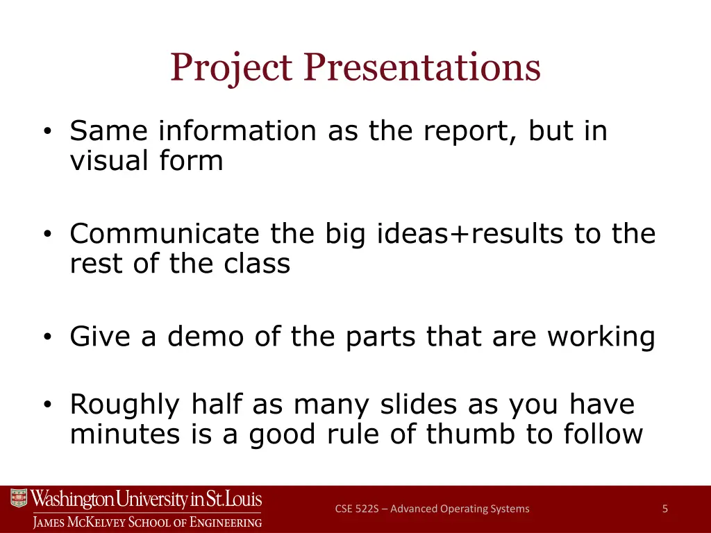 project presentations