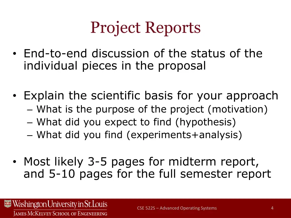 project reports