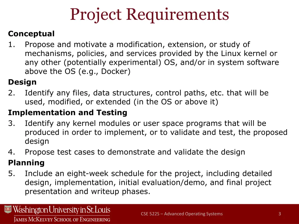 project requirements