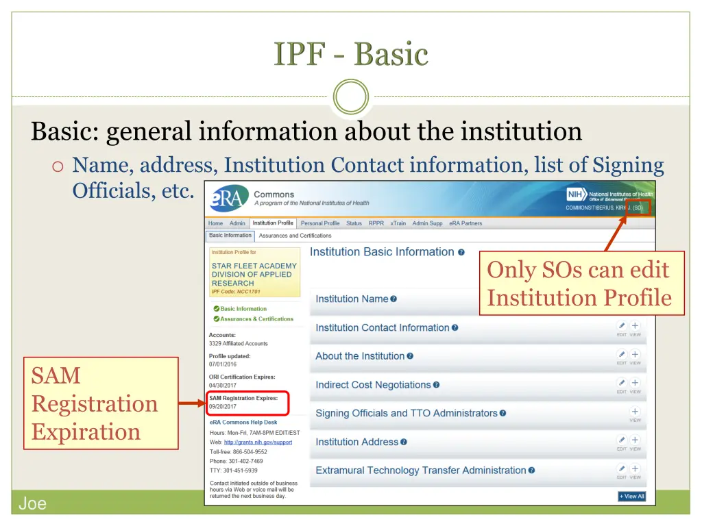 basic general information about the institution