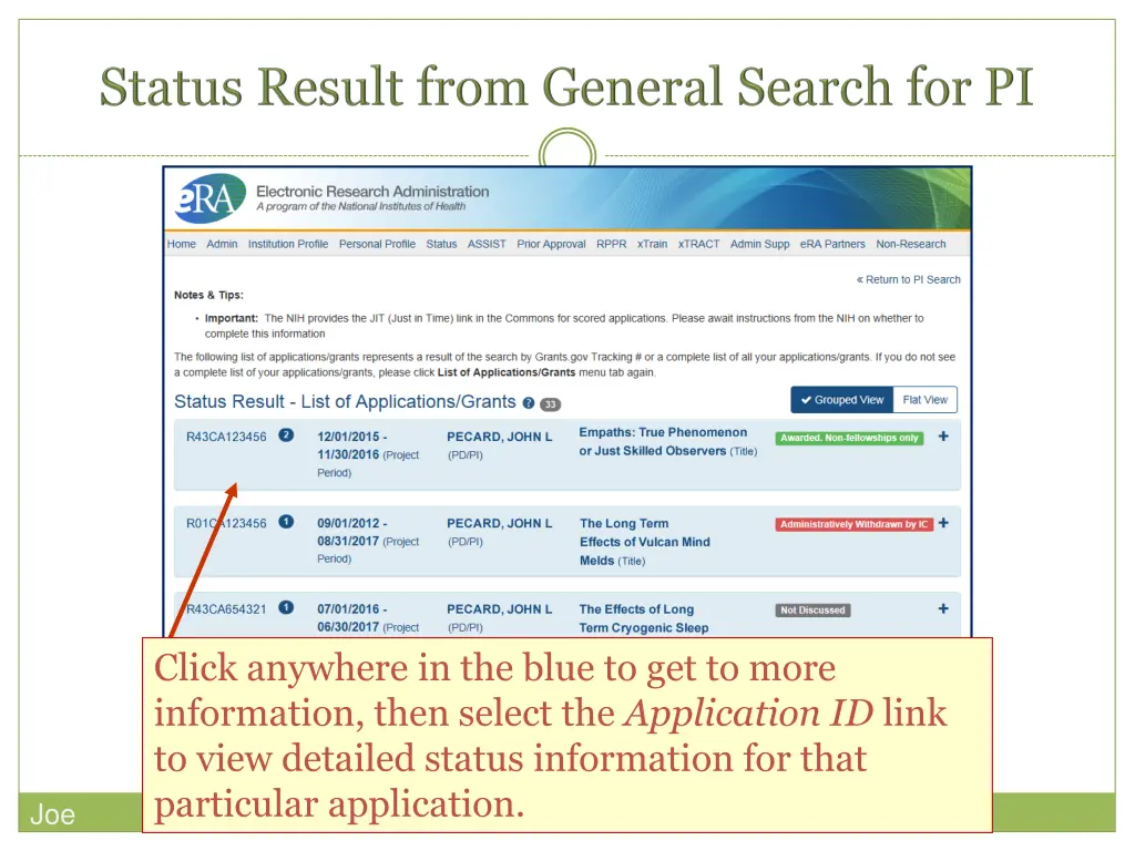 click anywhere in the blue to get to more