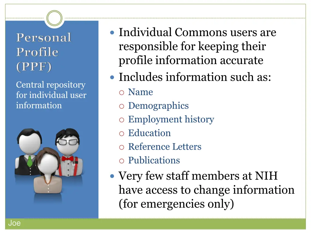 individual commons users are responsible