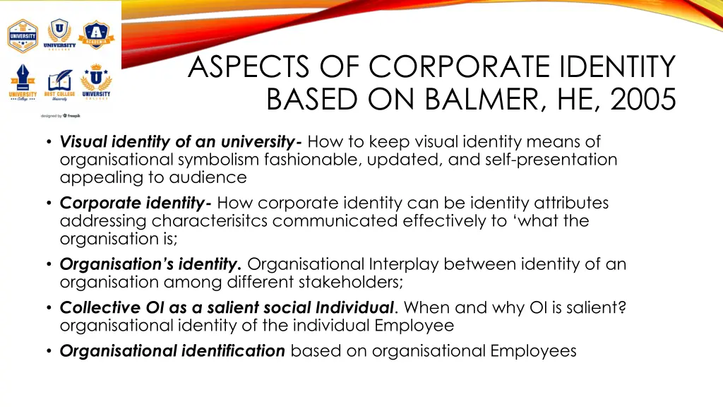 aspects of corporate identity based on balmer
