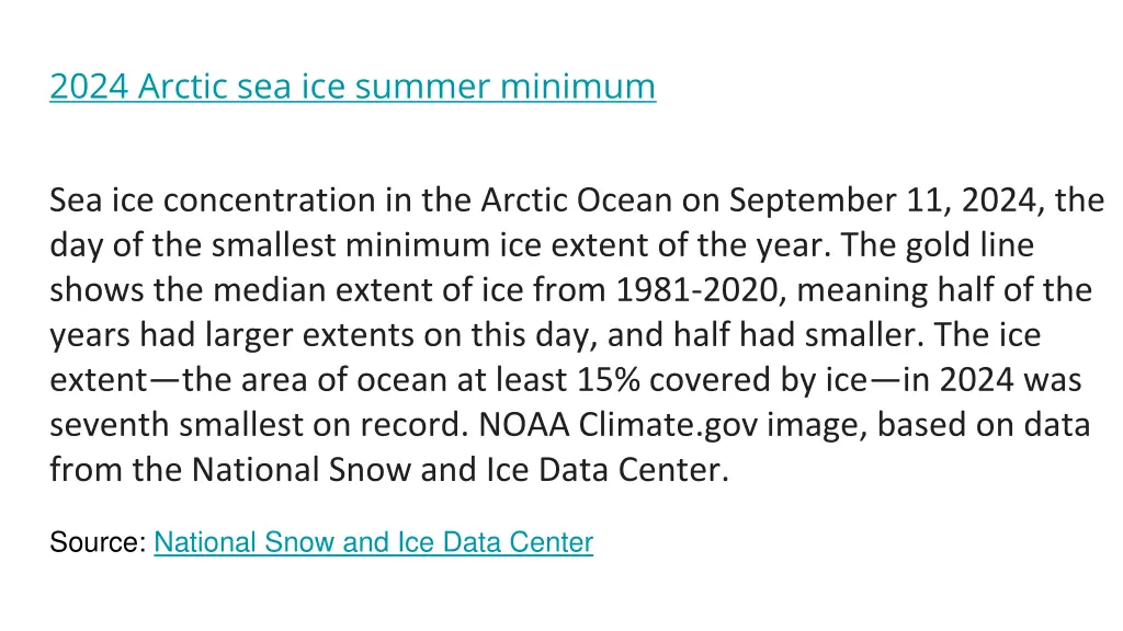 2024 arctic sea ice summer minimum
