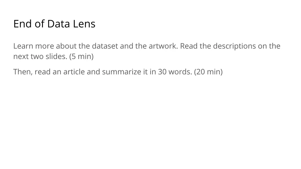 end of data lens