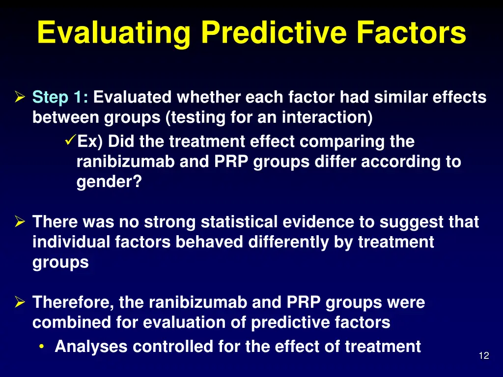 evaluating predictive factors