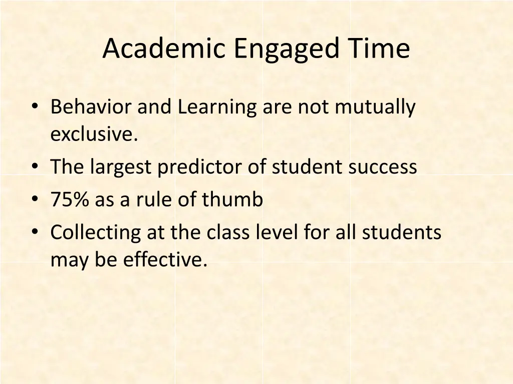 academic engaged time