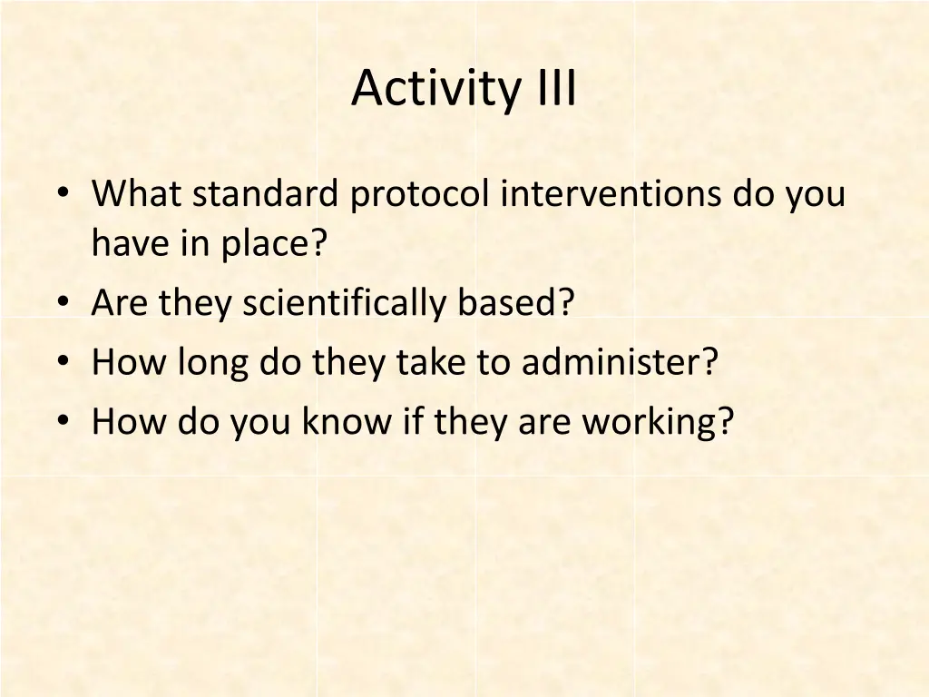activity iii