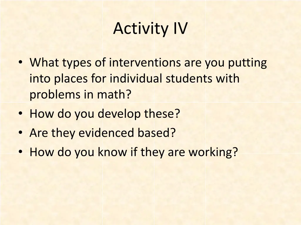 activity iv