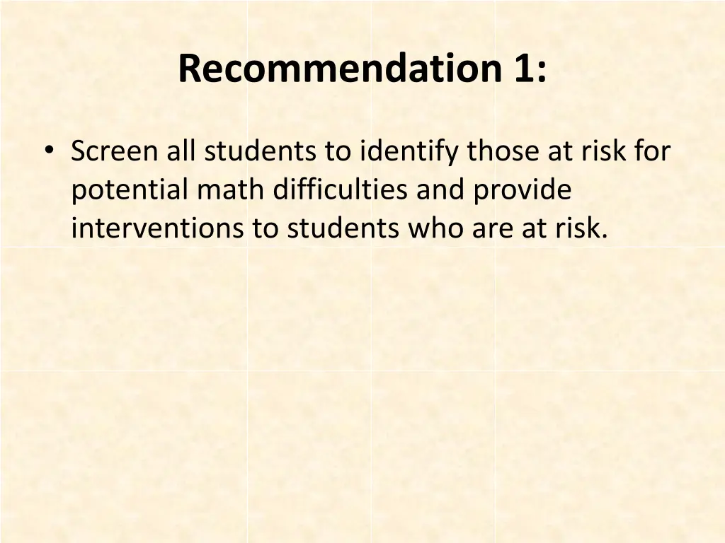 recommendation 1