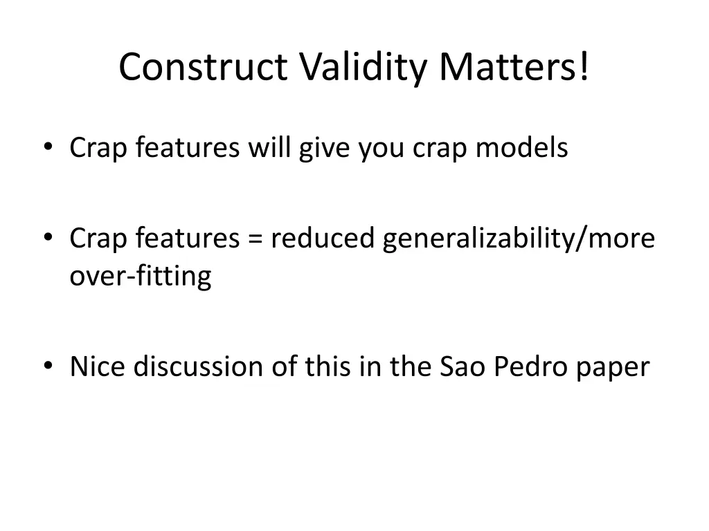 construct validity matters