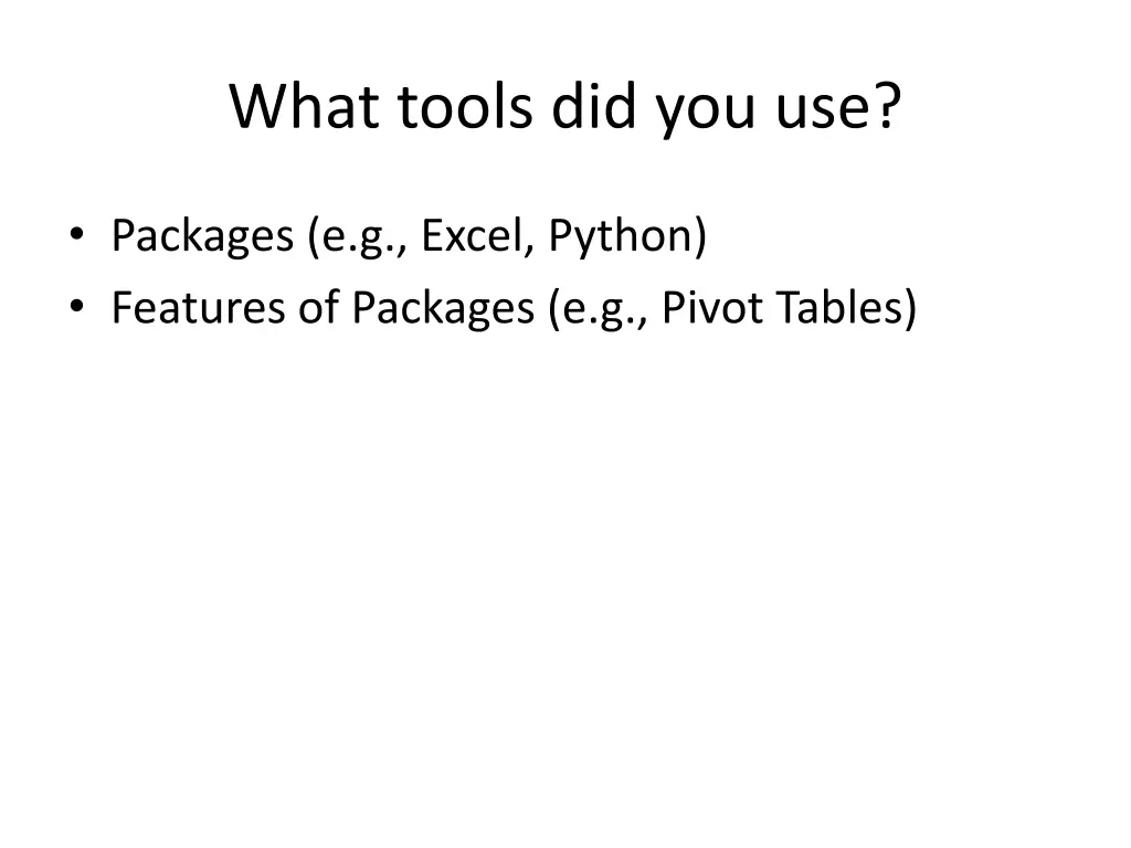 what tools did you use