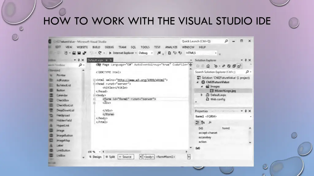 how to work with the visual studio ide