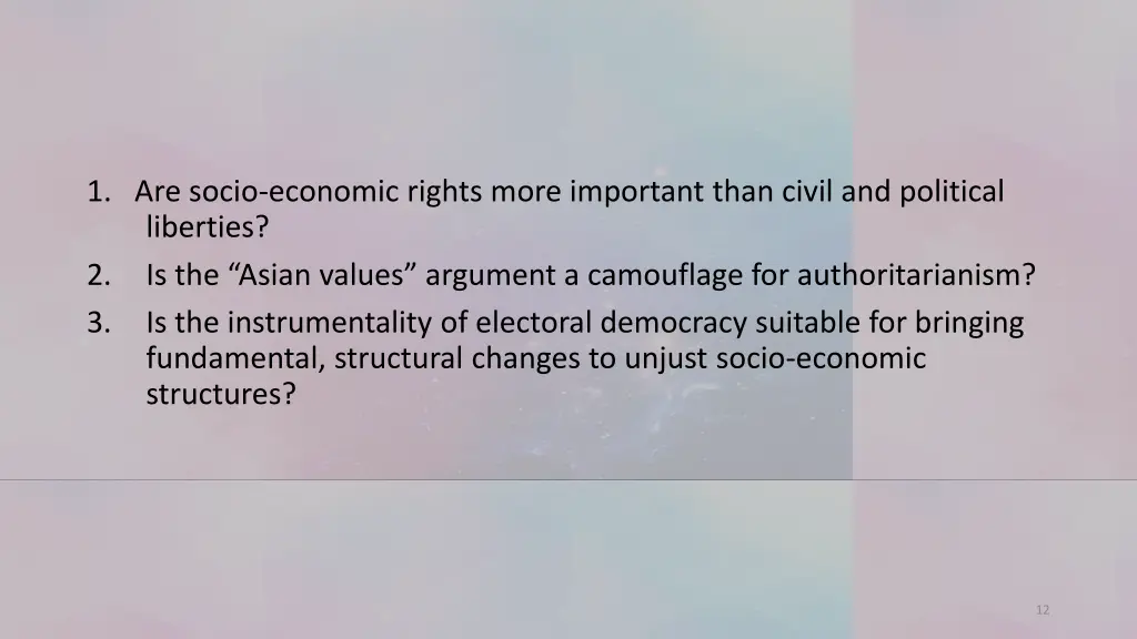 1 are socio economic rights more important than