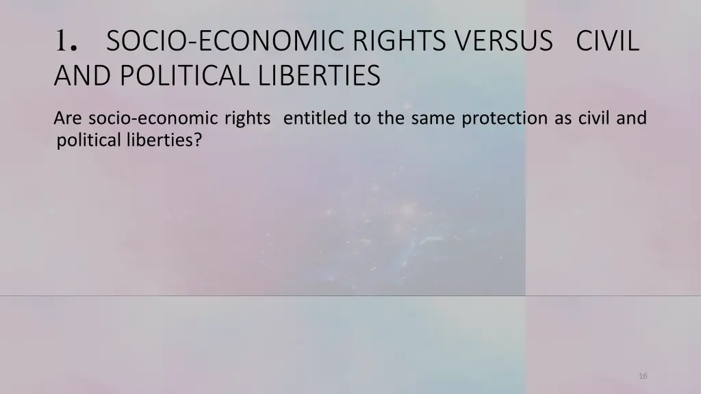 1 socio economic rights versus civil