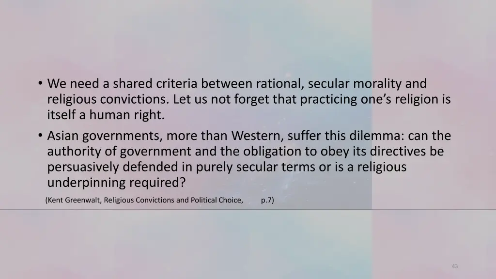 we need a shared criteria between rational