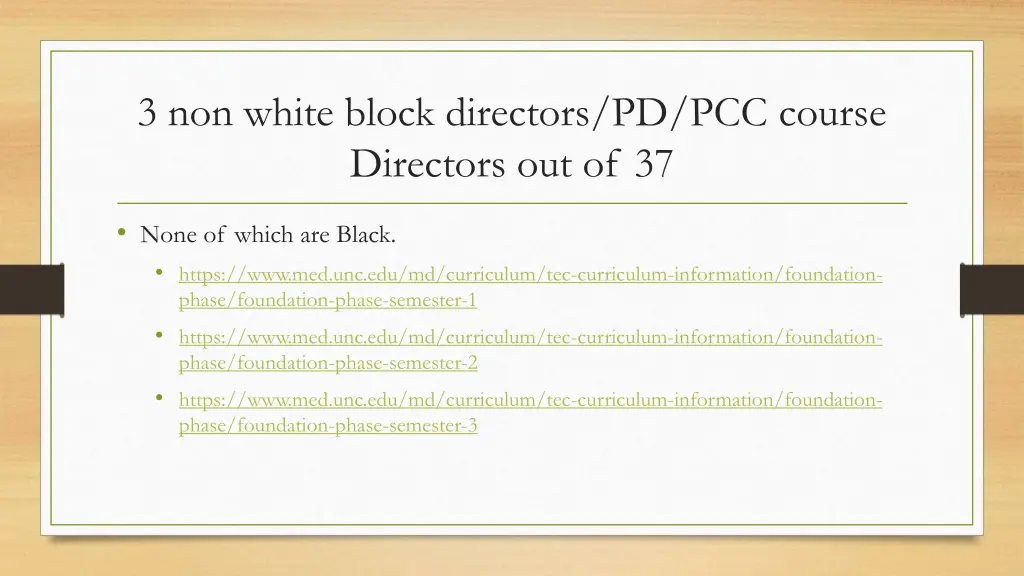 3 non white block directors pd pcc course