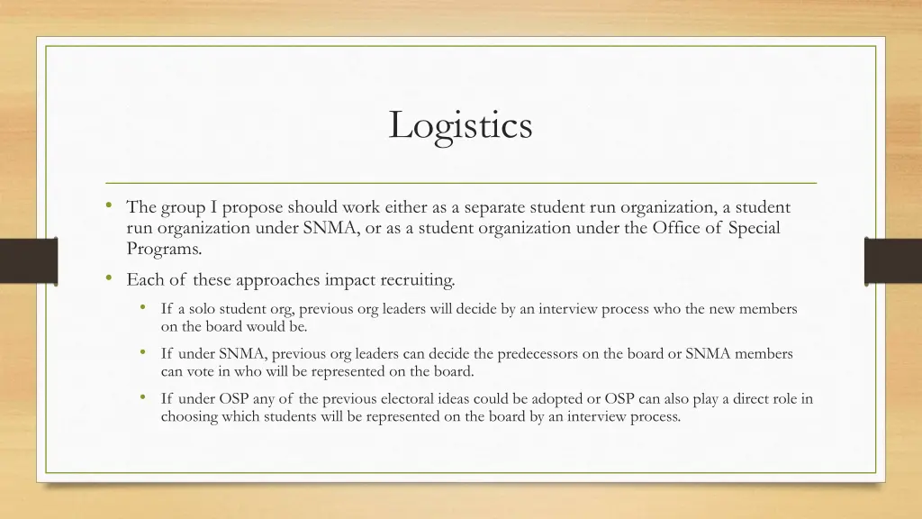 logistics
