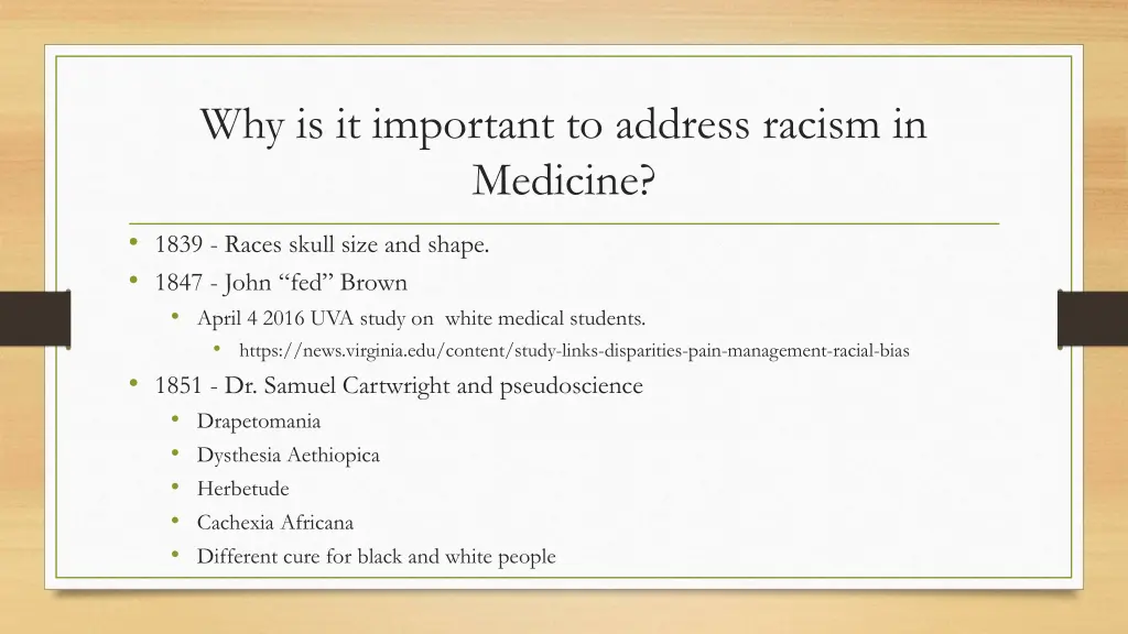 why is it important to address racism in medicine