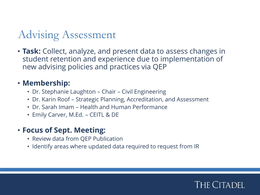 advising assessment