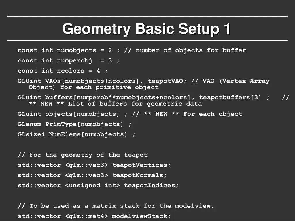 geometry basic setup 1