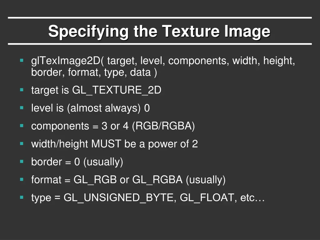 specifying the texture image