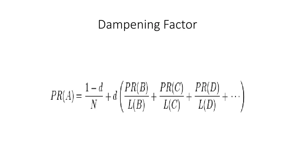 dampening factor 1