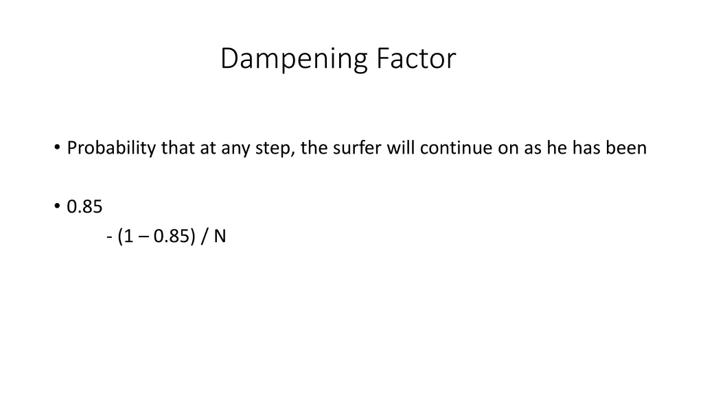 dampening factor