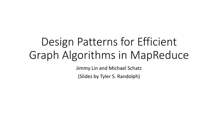 design patterns for efficient graph algorithms