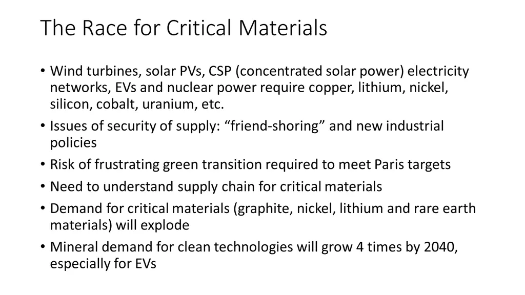 the race for critical materials