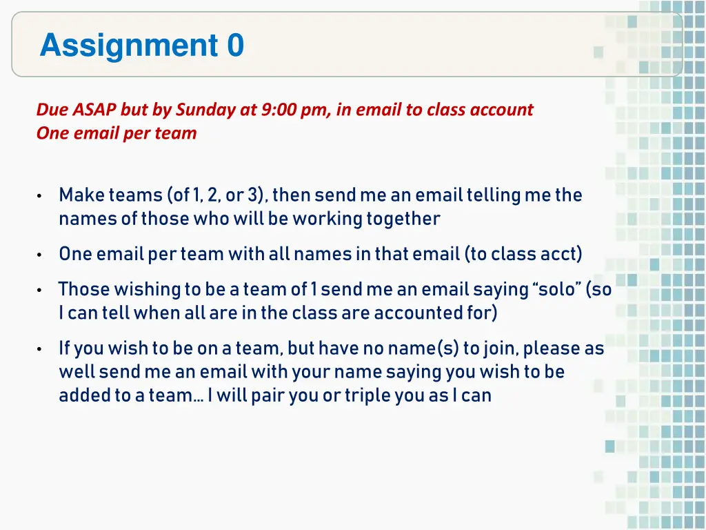 assignment 0