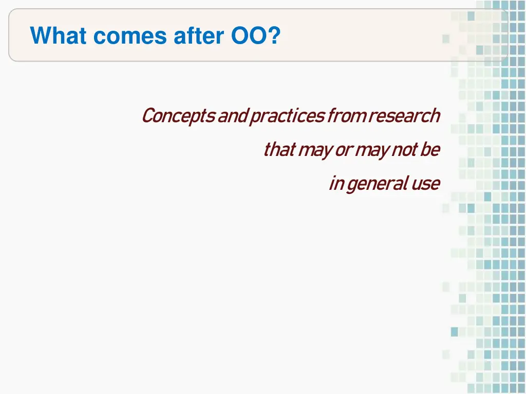 what comes after oo
