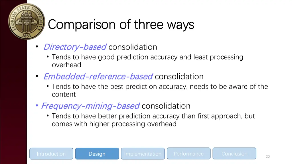 comparison of three ways comparison of three ways
