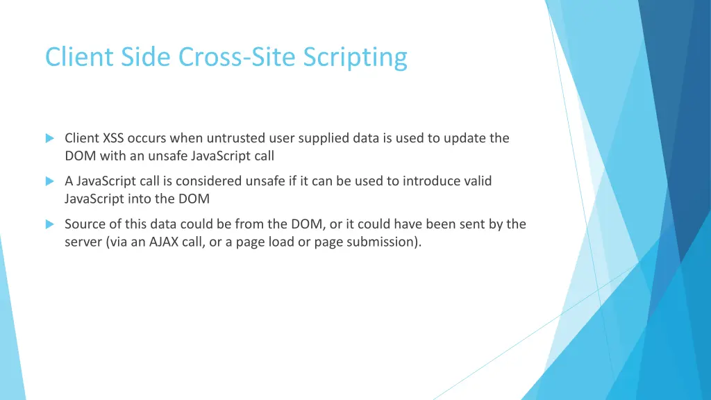 client side cross site scripting