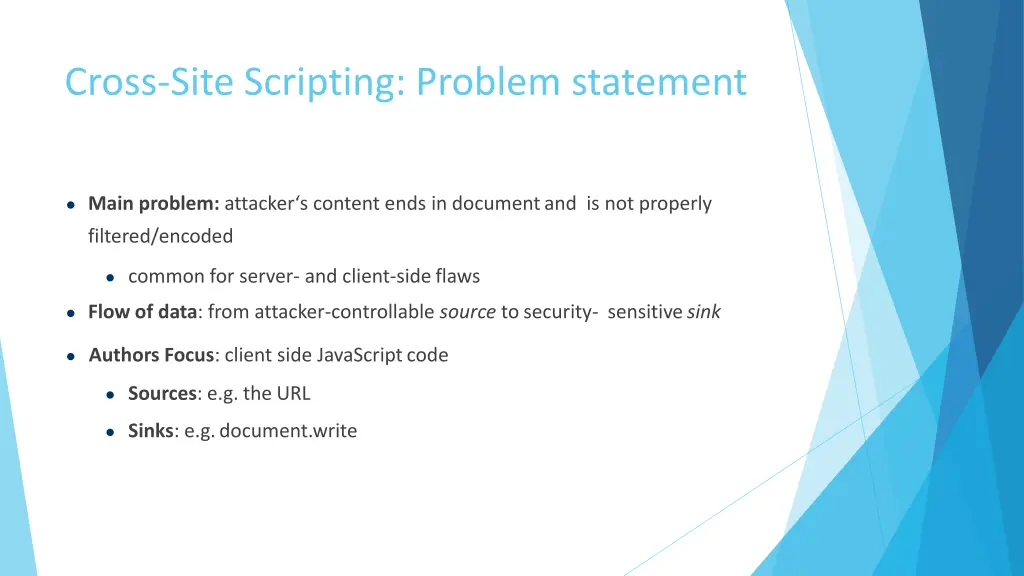 cross site scripting problem statement