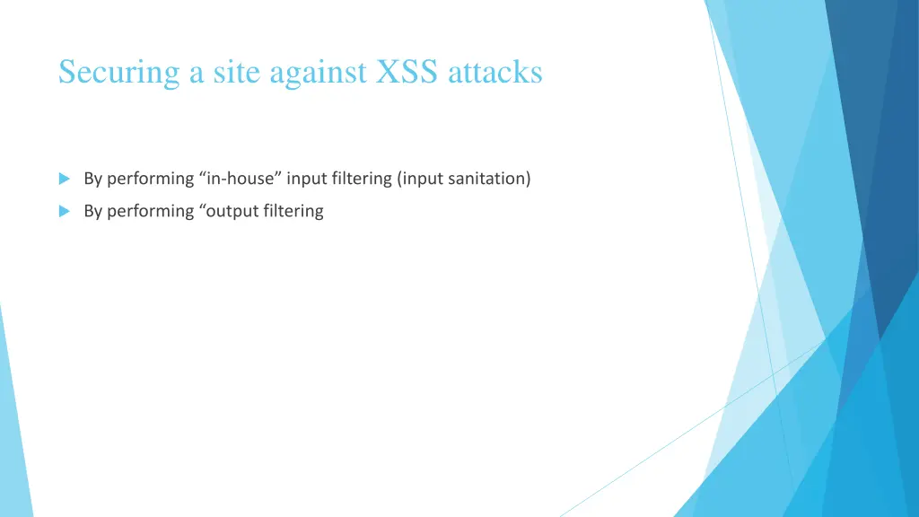 securing a site against xss attacks