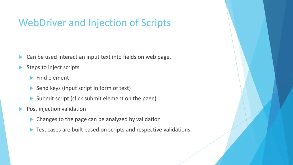 webdriver and injection of scripts