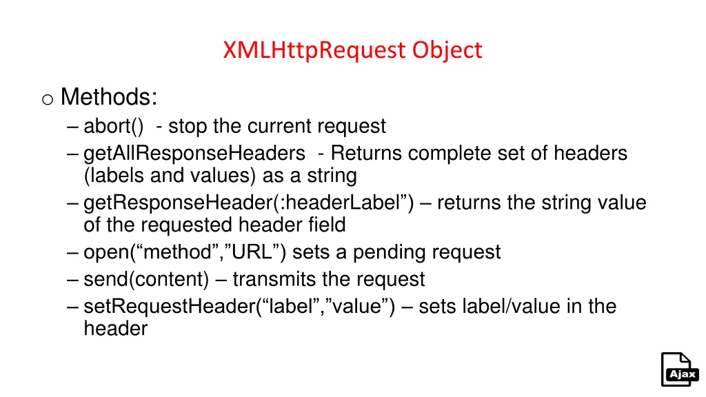 xmlhttprequest object
