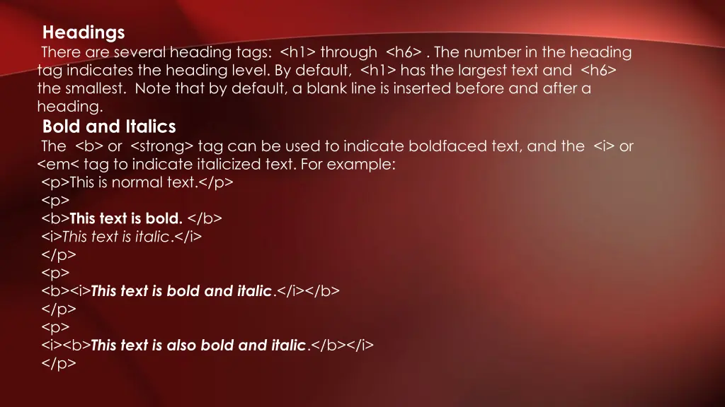 headings there are several heading tags