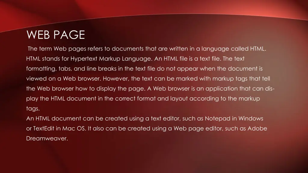 web page
