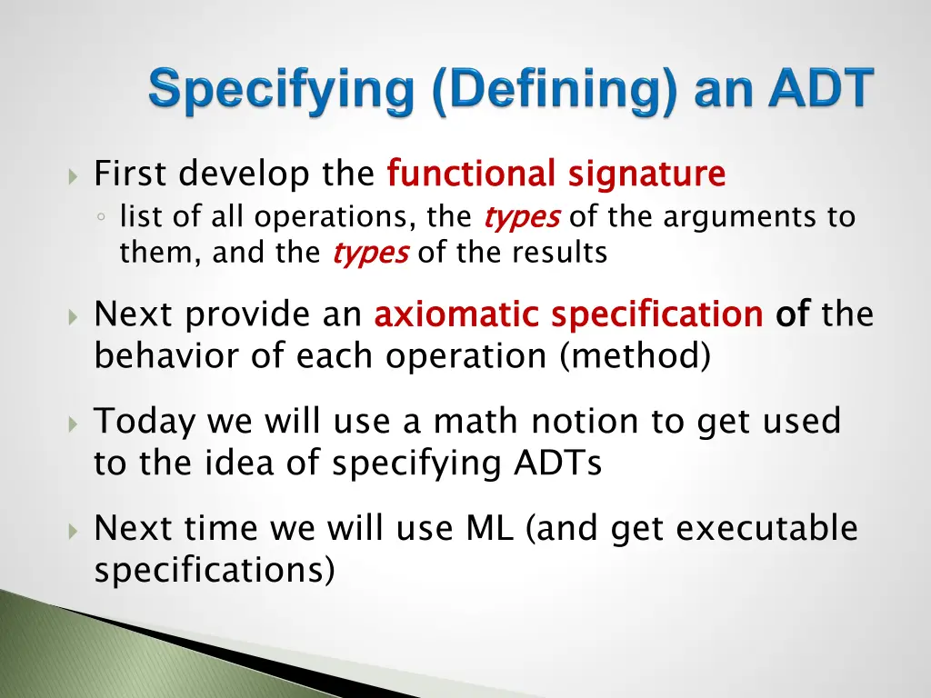 first develop the functional signature list