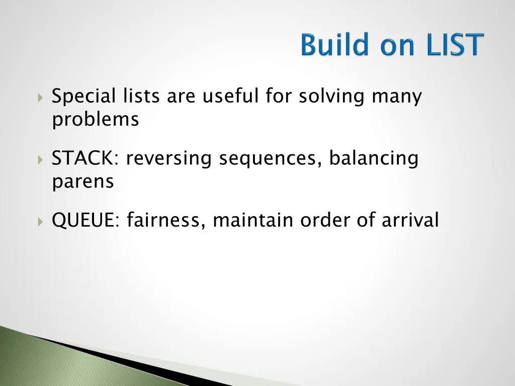 special lists are useful for solving many problems