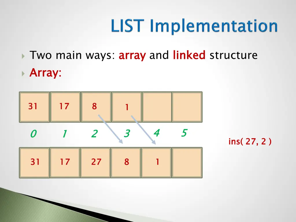 two main ways array array