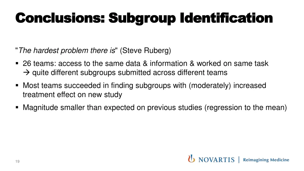 conclusions subgroup identification conclusions