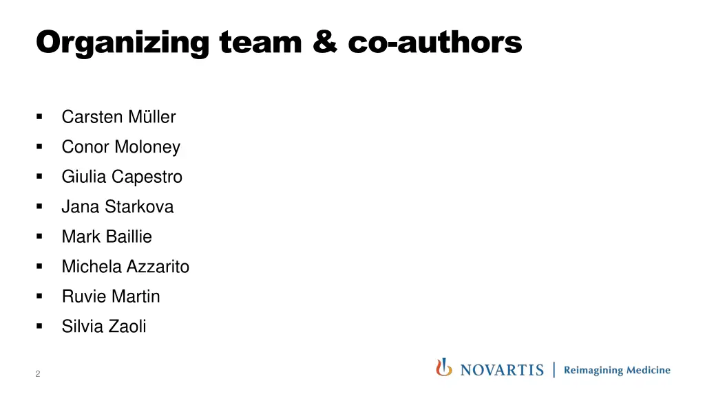 organizing team co authors