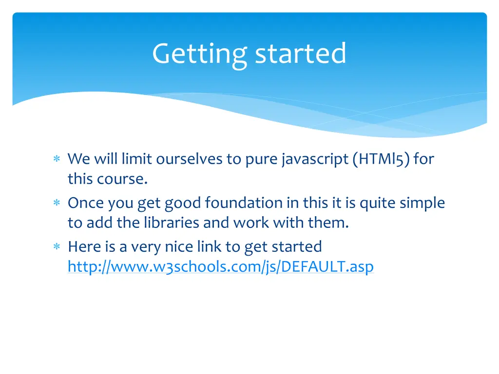 getting started