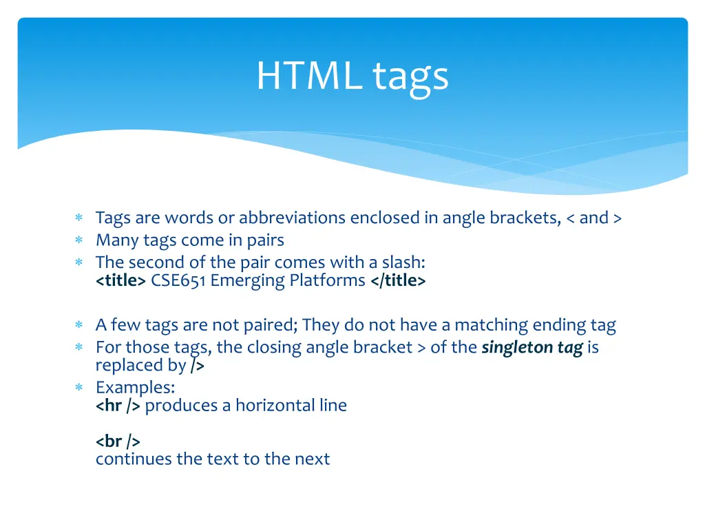 html tags