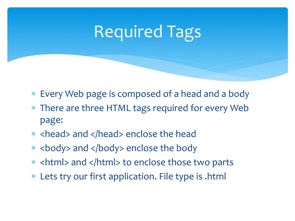 required tags