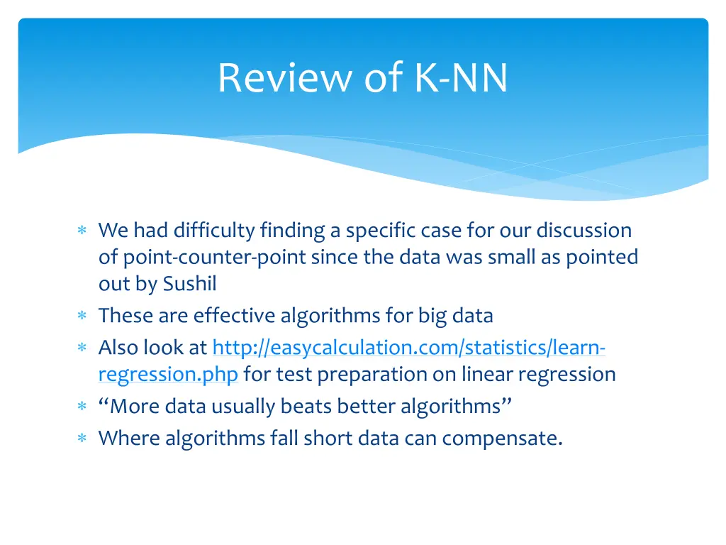 review of k nn